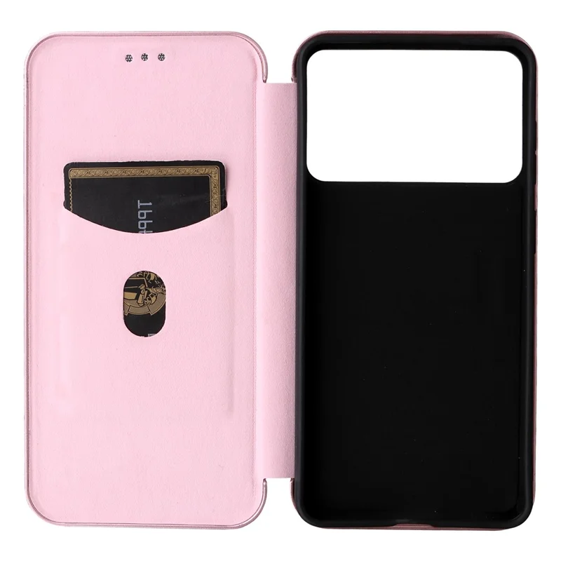 Cover per Samsung Galaxy S26 Edge in Fibra di Carbonio Texture Antiurto in Pelle PU - Oro Rosa