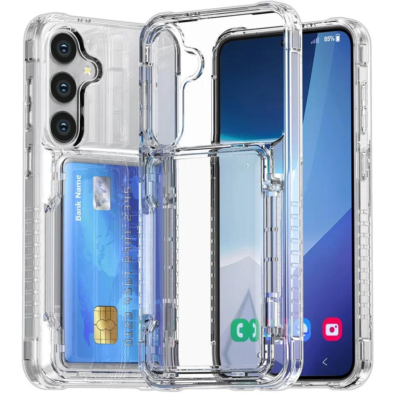Samsung Galaxy S26 / S26 Pro Funda Transparente PC + Funda de Teléfono TPU Soporte para Tarjetas - Transparente