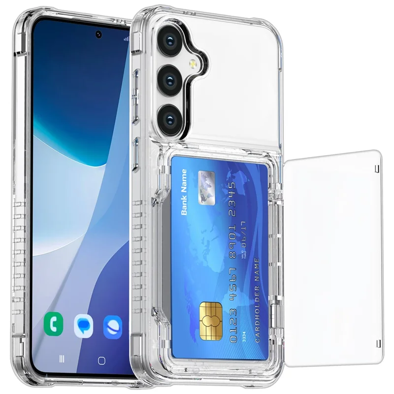 Samsung Galaxy S26 / S26 Pro Funda Transparente PC + Funda de Teléfono TPU Soporte para Tarjetas - Transparente