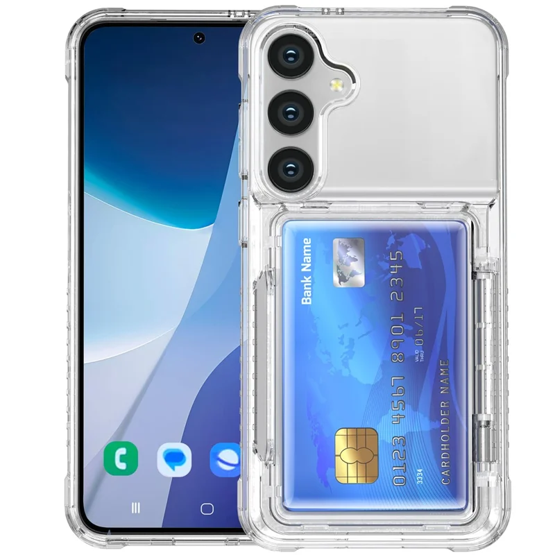 Samsung Galaxy S26 / S26 Pro Funda Transparente PC + Funda de Teléfono TPU Soporte para Tarjetas - Transparente