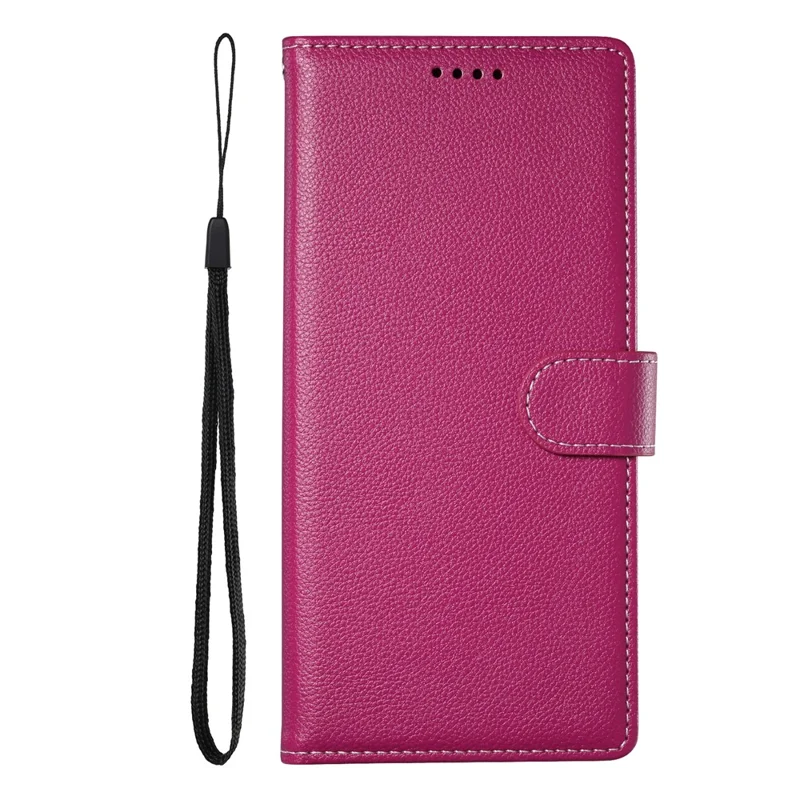 Bulk Purchasing Leather Case for Google Pixel 10 Pro / 10 / 9 Pro / 9 Magnetic Snap Litchi Texture Wallet Phone Cover with Wrist Strap - Rose