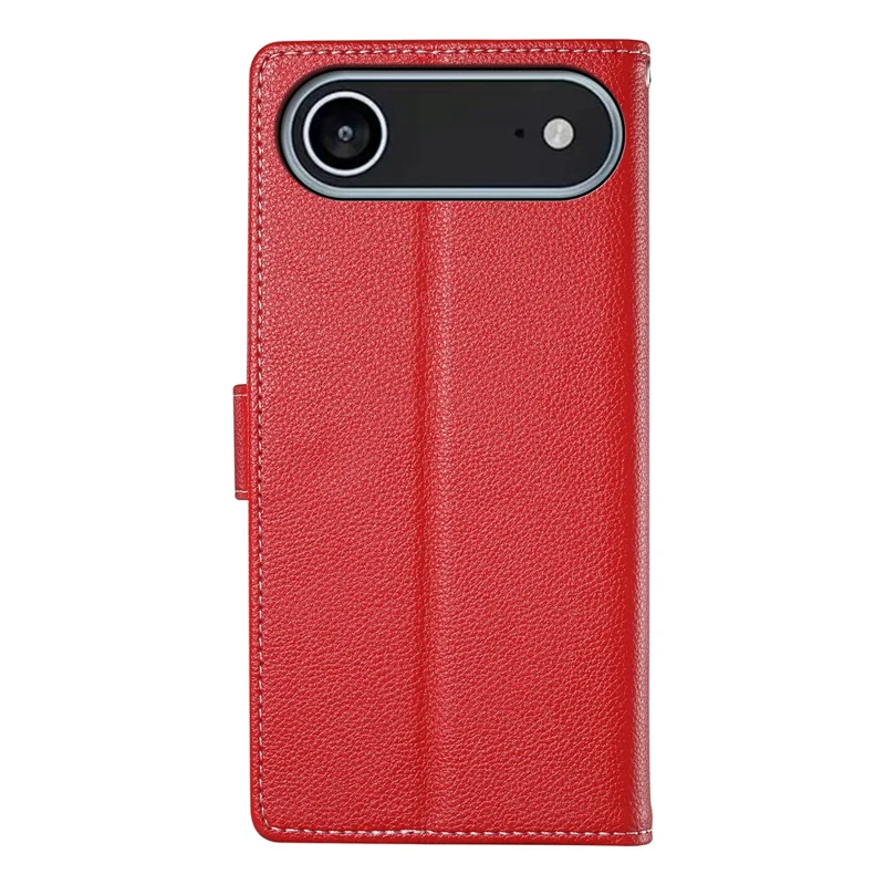 Großeinkauf für iPhone Air Lederhülle Magnetverschluss Litchi-Textur Brieftaschen-Handyhülle mit Handgelenkschlaufe - Rot