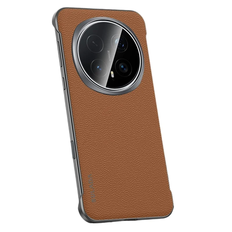 SULADA Pour Honor Magic8 Pro 5G Étui en Cuir de Vache Véritable Housse Arrière de Téléphone Sans Cadre - Marron