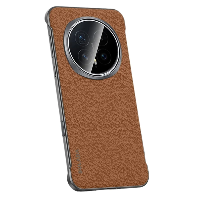 SULADA For Honor Magic8 5G Case Genuine Cow Leather Frameless Phone Back Cover - Brown