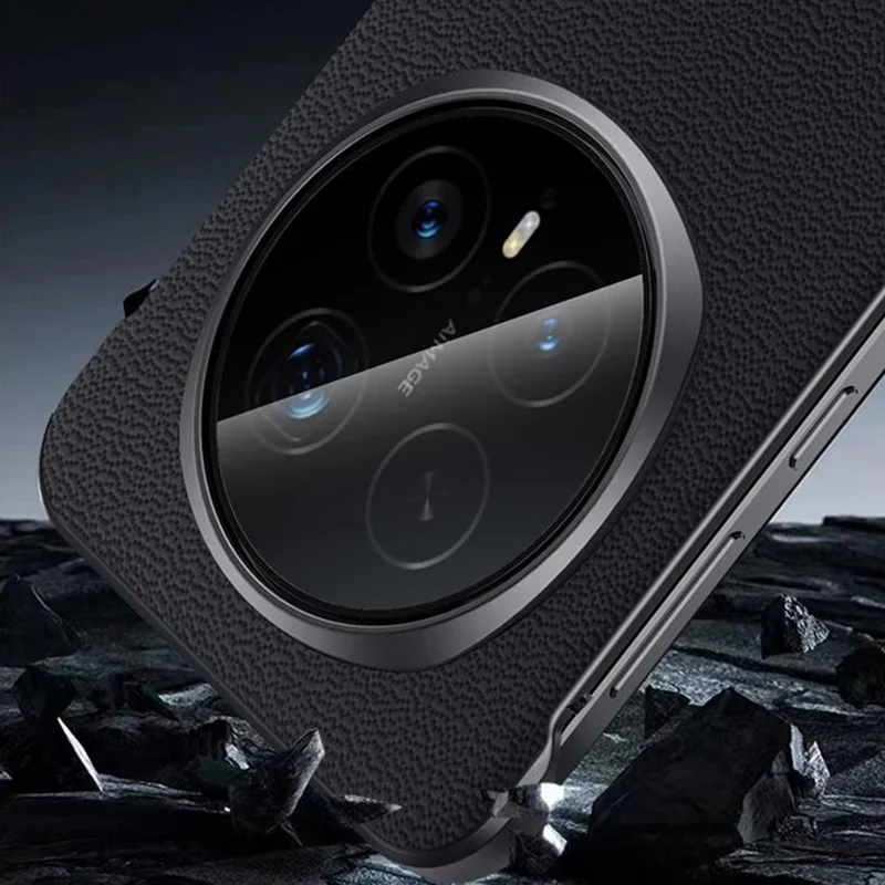 SULADA For Honor Magic8 5G Case Genuine Cow Leather Frameless Phone Back Cover - Brown