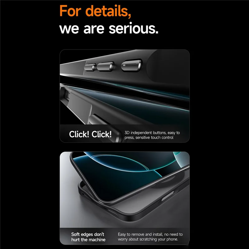 SULADA Per iPhone 16 Pro Case Custodia Magnetica Antiimpronta Matte TPU + PC Cover Telefonica con Kickstan - Titanio Nero