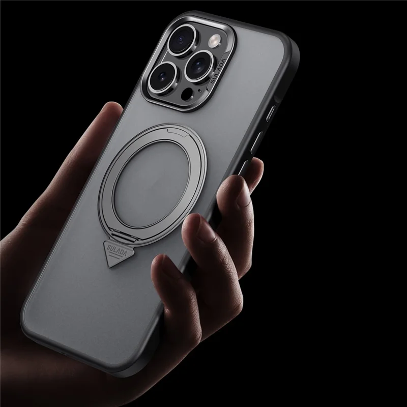 SULADA Für iPhone 16 Pro Max Hülle Magnetische Hülle Anti-Fingerabdrücke Matt TPU + PC Handyhülle mit Ständer