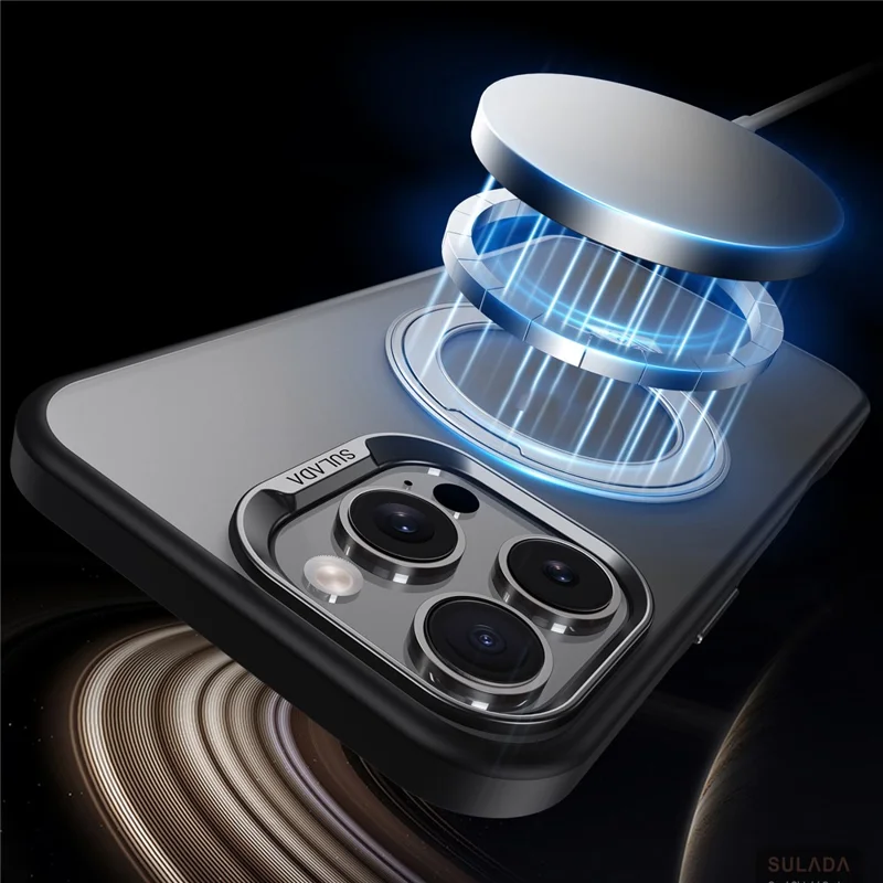 SULADA Für iPhone 16 Pro Max Hülle Magnetische Hülle Anti-Fingerabdrücke Matt TPU + PC Handyhülle mit Ständer