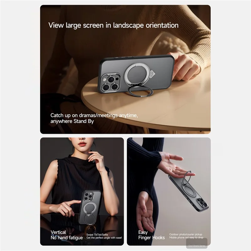 SULADA Für iPhone 16 Pro Max Hülle Magnetische Hülle Anti-Fingerabdrücke Matt TPU + PC Handyhülle mit Ständer