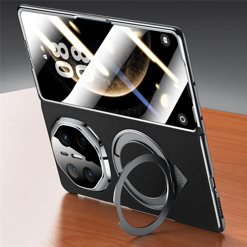 SULADA Per Huawei Mate X5 Custodia Magnetica con Supporto / Pellicola Schermo Vera Pelle Bovina PC Cover Telefonica - Nero