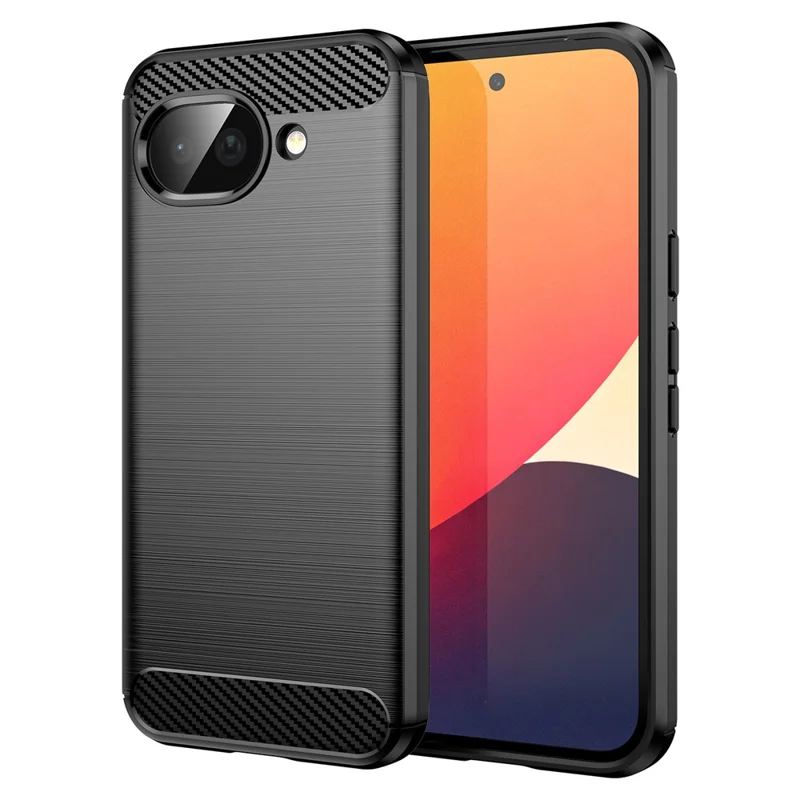 Per Google Pixel 10a Case Protective Phone Cover Carbon Fiber Texture Brushed - Nero