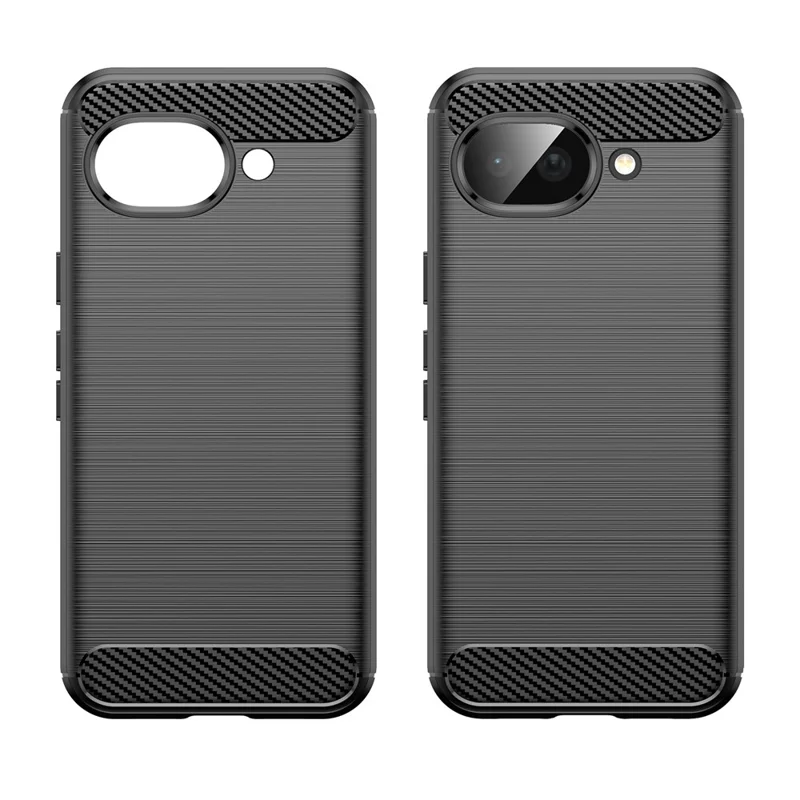 Per Google Pixel 10a Case Protective Phone Cover Carbon Fiber Texture Brushed - Nero