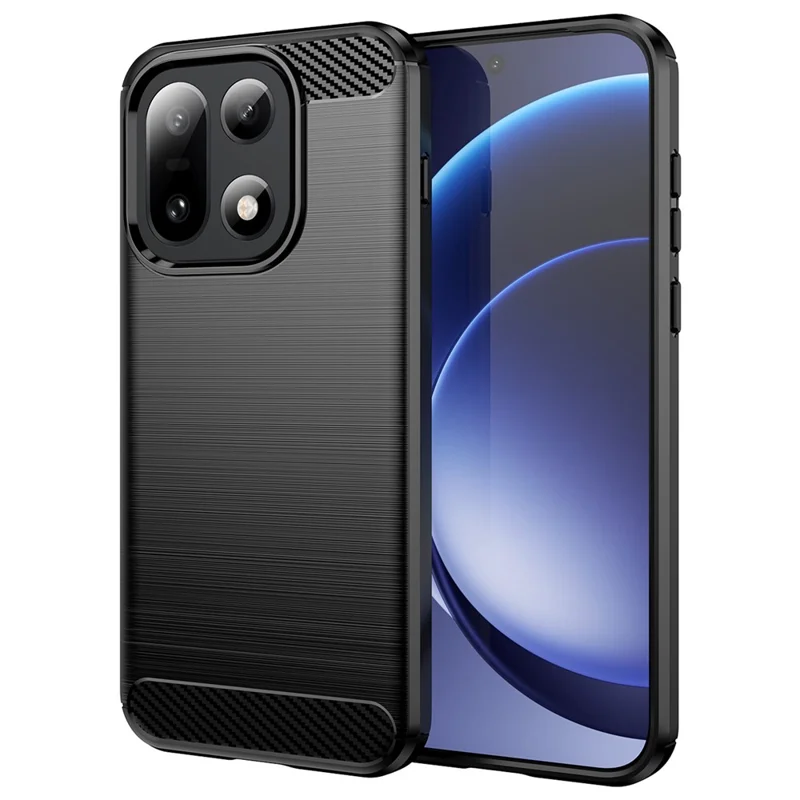 For OnePlus 15 5G Case Protective Phone Cover Carbon Fiber Texture Brushed - Black