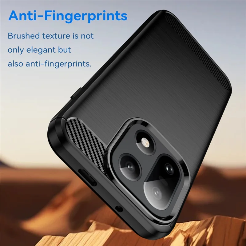 For OnePlus 15 5G Case Protective Phone Cover Carbon Fiber Texture Brushed - Black