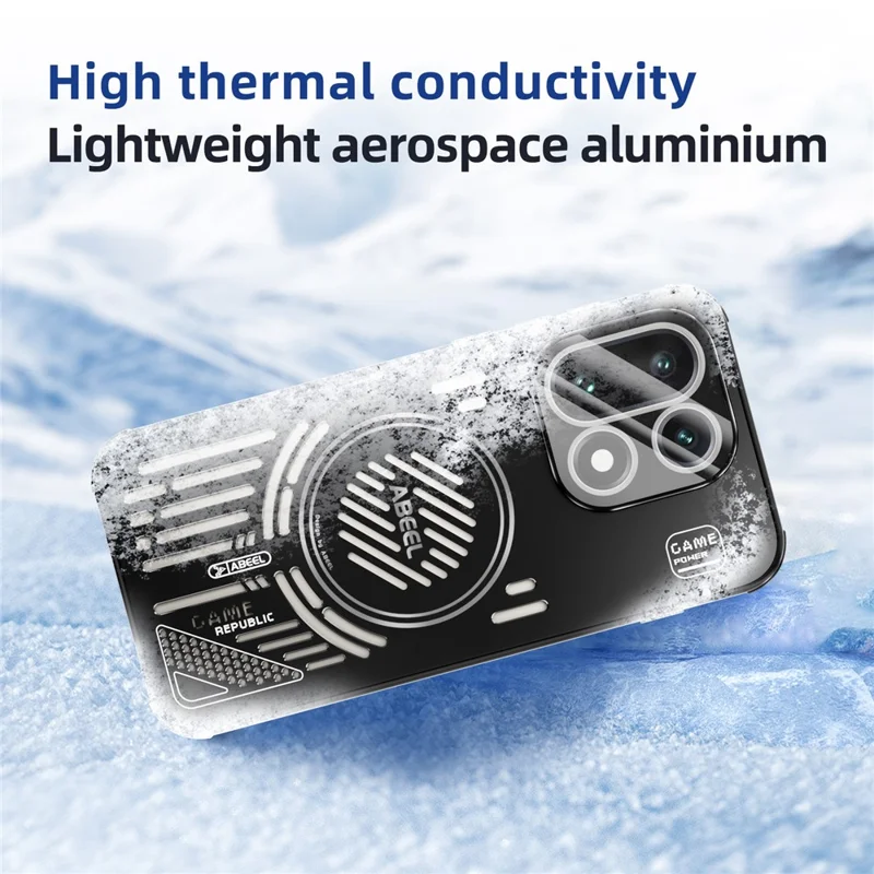 ABEEL Для OnePlus 15 5G Магнитный чехол Алюминиевый сплав + ПК + ТПУ Полый теплоотвод Чехол для телефона - Черный