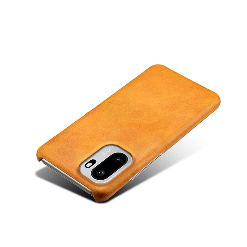Voor OnePlus Ace 6 5G-hoesje Kalfstextuur PU-leer harde PC-beschermhoes - Oranje