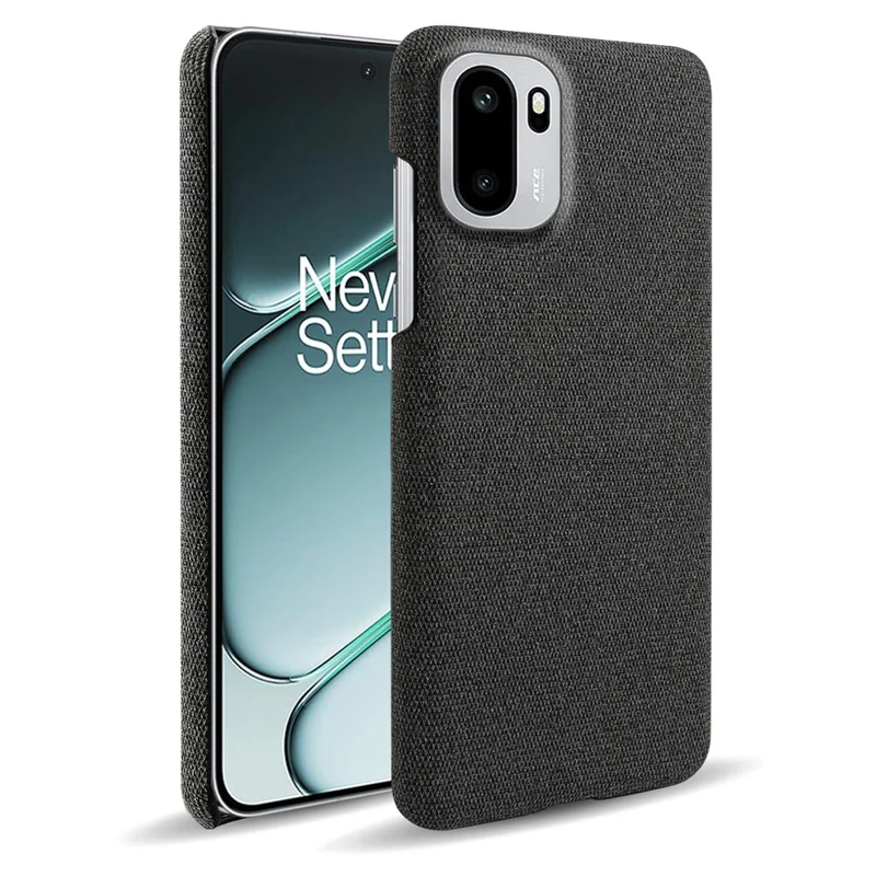 For OnePlus Ace 6T 5G / Ace 6 5G Phone Case Cloth Texture Anti-Scratch Protective PC Back Cover - Black