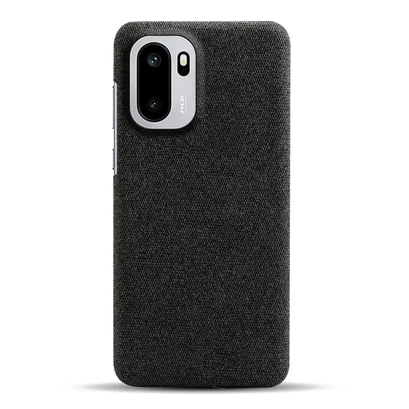 For OnePlus Ace 6T 5G / Ace 6 5G Phone Case Cloth Texture Anti-Scratch Protective PC Back Cover - Black