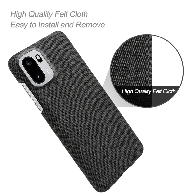 For OnePlus Ace 6T 5G / Ace 6 5G Phone Case Cloth Texture Anti-Scratch Protective PC Back Cover - Black