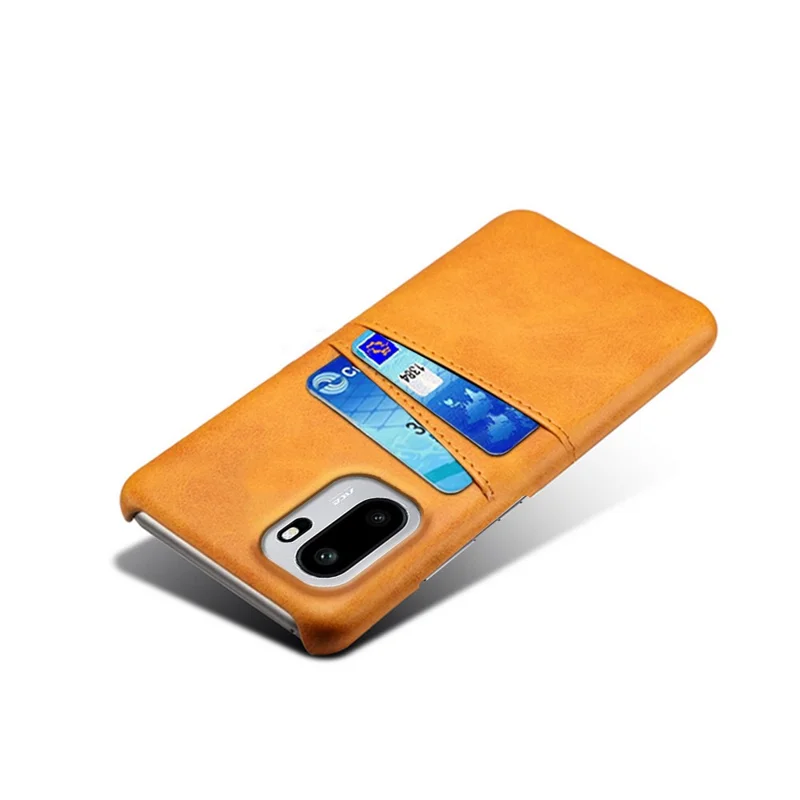 For OnePlus Ace 6T 5G / Ace 6 5G Case Dual Card Slots PU Leather + Hard PC Phone Cover - Orange