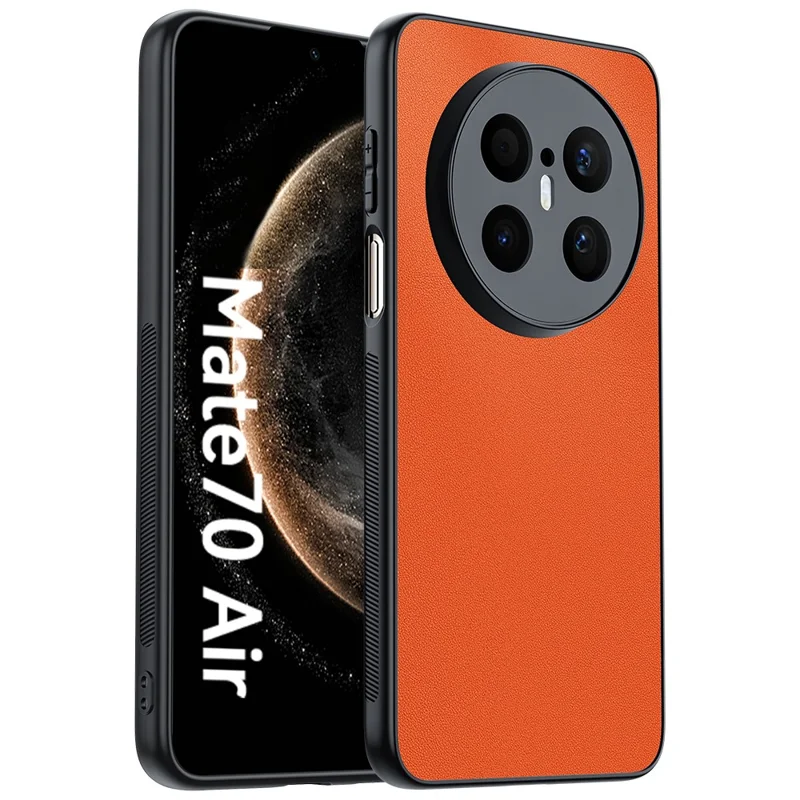Capa de Telefone Huawei Mate 70 Air Case PU Leather Coated PC + TPU Anti-Drop - Laranja