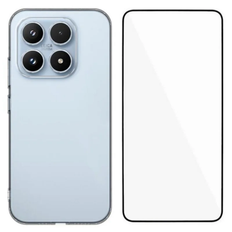 WANLONFENG YJ Series Per Xiaomi 17 Case Foro Obiettivo Preciso 1.5mm Bordi Arrotondati Chiaro TPU Custodia Telefonica con Pellicola Schermo