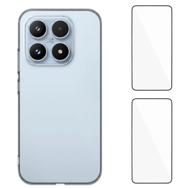 WANLONFENG YJ1 Series Per Xiaomi 17 Case Foro Lente Preciso 1,5 mm Bordo Arrotondato Chiaro Custodia TPU con 2 Pellicole Protettive per Schermo