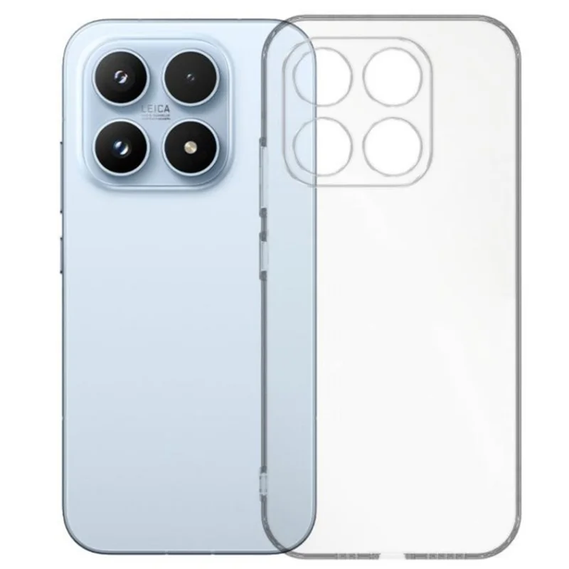 WANLONFENG YJ1 Series Per Xiaomi 17 Case Foro Lente Preciso 1,5 mm Bordo Arrotondato Chiaro Custodia TPU con 2 Pellicole Protettive per Schermo