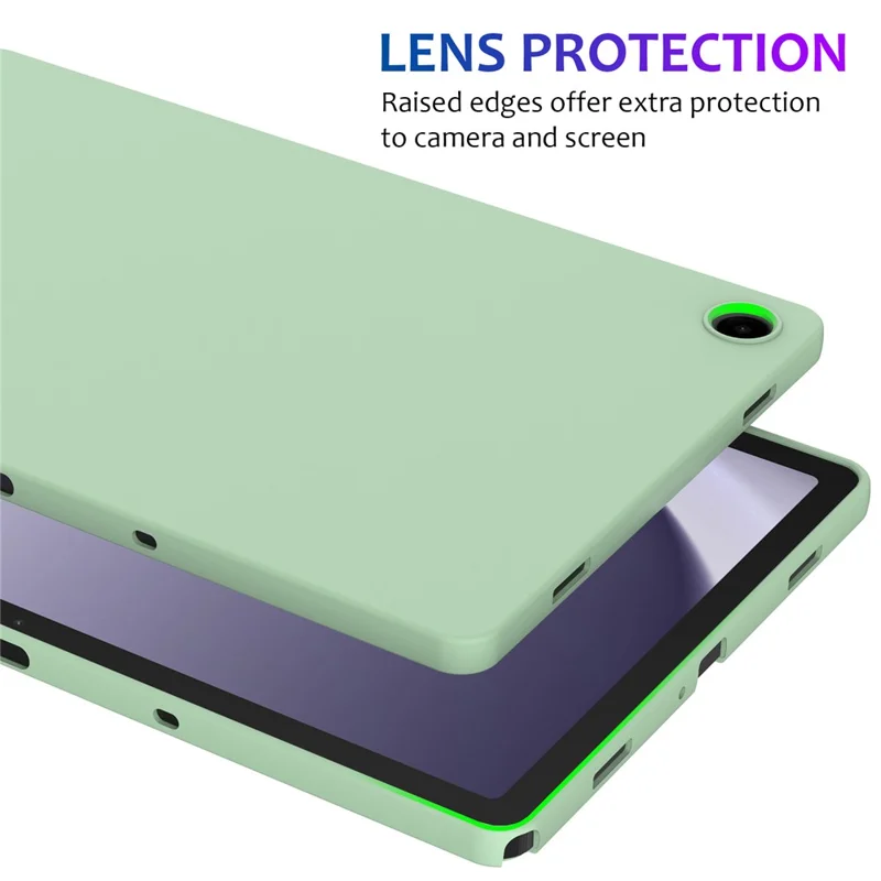 For Samsung Galaxy Tab A11+ Case Liquid Silicone Anti-Scratch Tablet Cover - Green
