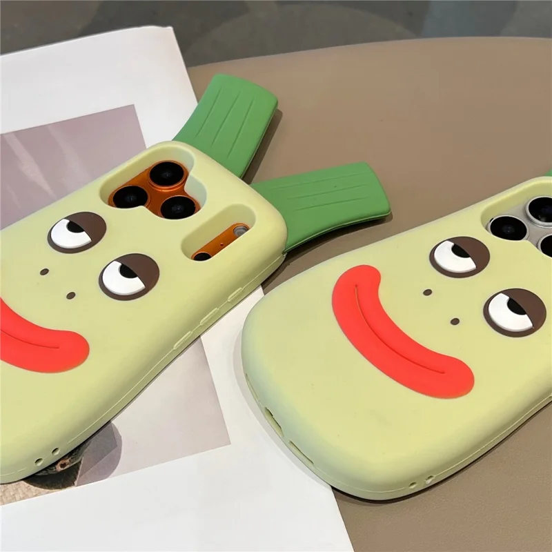 Custodia in silicone per iPhone 17 Pro Max, design carino con cipolla verde, custodia protettiva per il telefono
