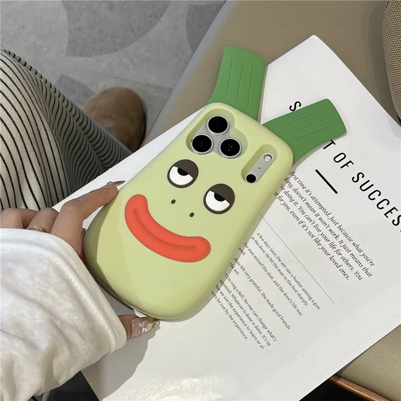 Custodia in silicone per iPhone 17 Pro Max, design carino con cipolla verde, custodia protettiva per il telefono