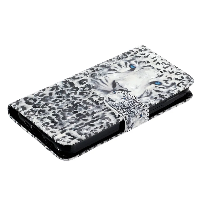 For Oppo A57 (2022) 5G / A57 4G  /  A77 5G /  A57s 4G PU Leather Wallet Phone Case 3D Pattern Printing Shockproof Case Folio Flip Cover with Stand / Strap - Leopard