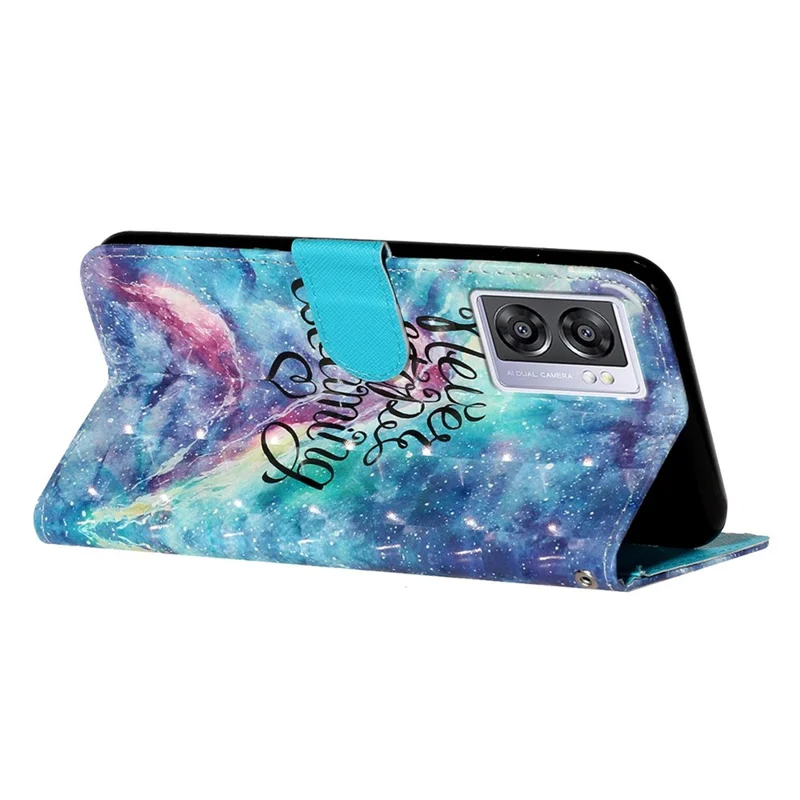 For Oppo A57 (2022) 5G / A57 4G  /  A77 5G /  A57s 4G PU Leather Wallet Phone Case 3D Pattern Printing Shockproof Case Folio Flip Cover with Stand / Strap - Starry Sky