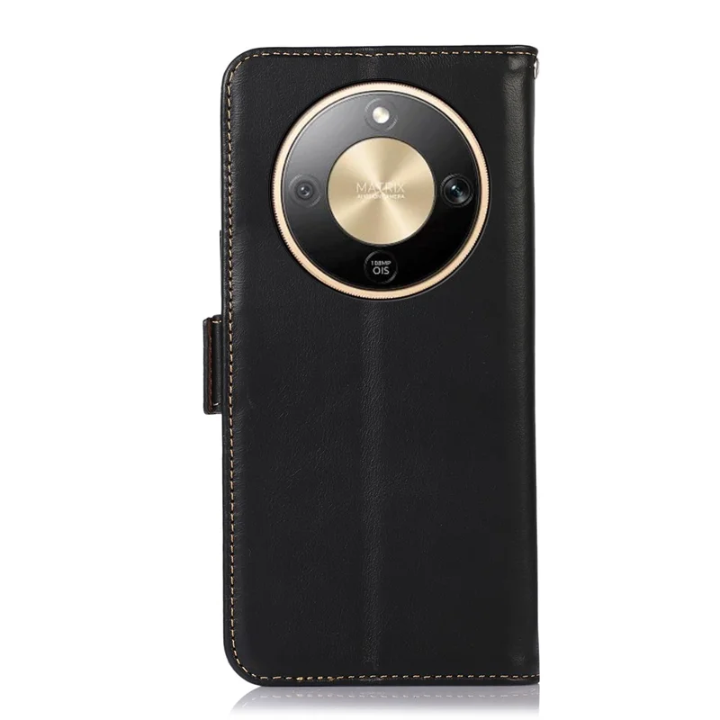 Fodral för Honor X9d 5G / X70 5G RFID-blockerande plånbok i äkta nötlimmat bovkalfskinn - Svart