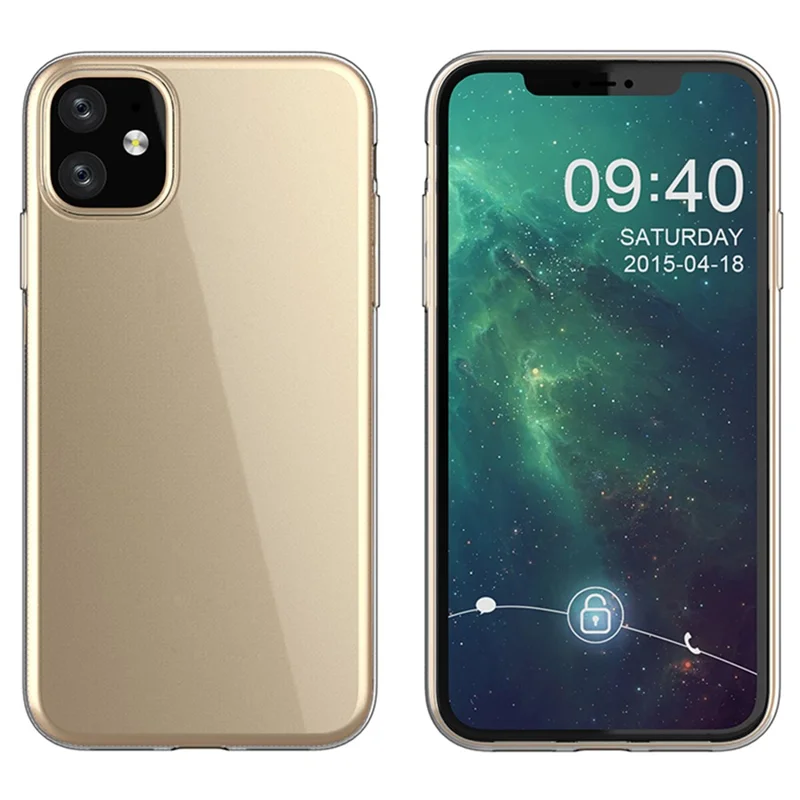 For iPhone 11 6.1 inch Ultra Slim Anti-Scratch Phone Case High Transparency Shockproof Flexible TPU Cover