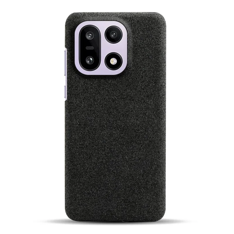 For OnePlus 15 5G Phone Case Cloth Texture Anti-Scratch Protective PC Back Cover - Black
