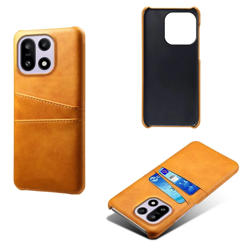 Custodia OnePlus 15 5G Doppio Slot per Schede in Pelle PU + Copertura per Telefono in PC Rigido - Arancione