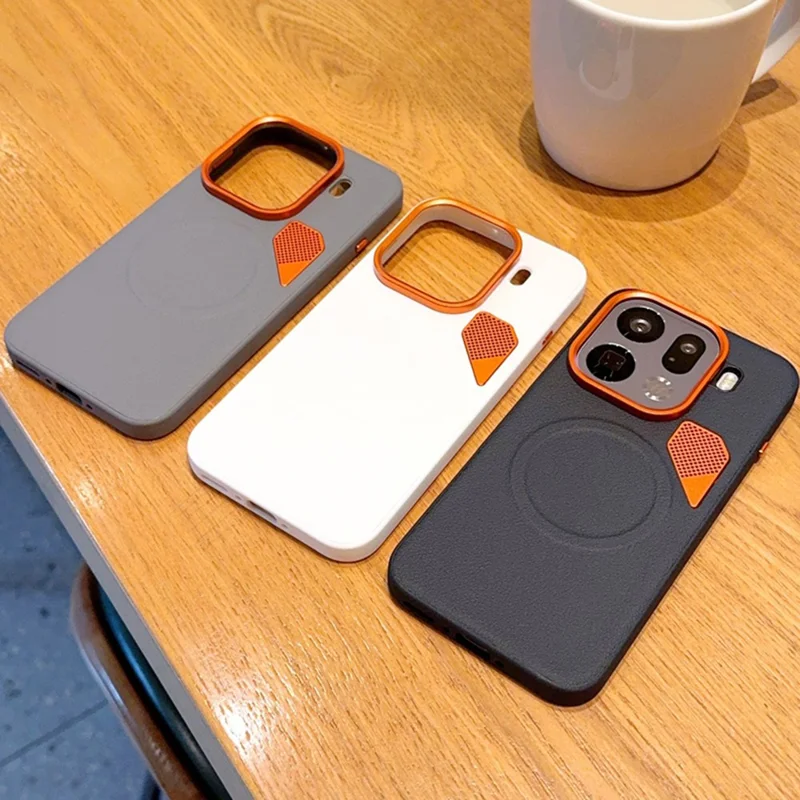 For Oppo Find X9 Pro 5G Magnetic Case Leather Coated PC + TPU Phone Cover with Heat Dissipation Sheet - Black