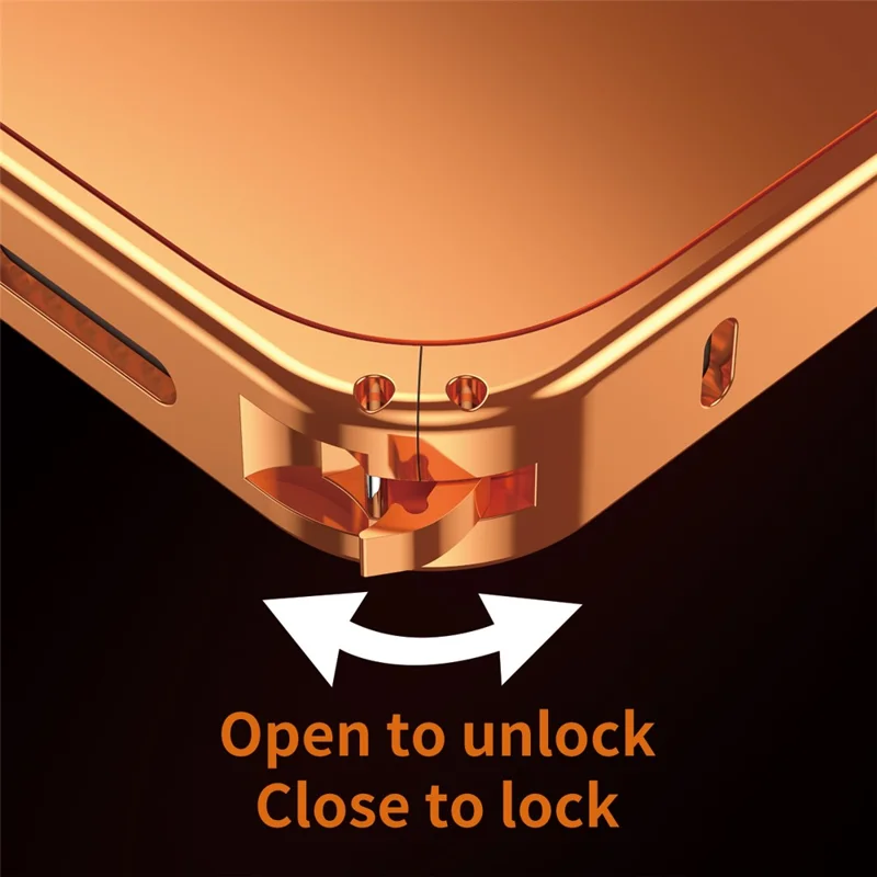 For iPhone 17 Pro Case Locking Buckle Alloy Frame Matte PC Back Phone Cover - Orange