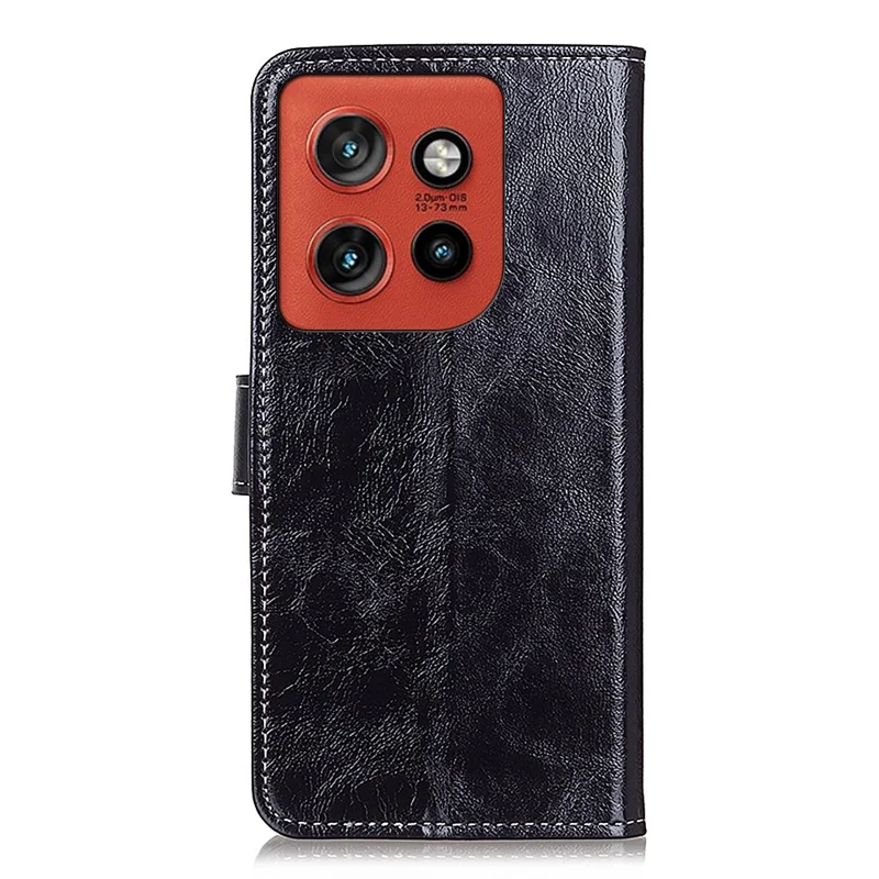 Чехол-бумажник для Motorola Edge 60 Neo 5G / Edge 50 Neo 5G, кожаный чехол для телефона, текстура «конская кожа» - черный