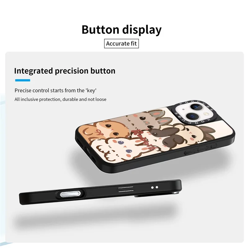 For iPhone 15 Case Compatible with MagSafe Pattern Printing TPU PC High Aluminium-silicon Glass Phone Cover - Style A