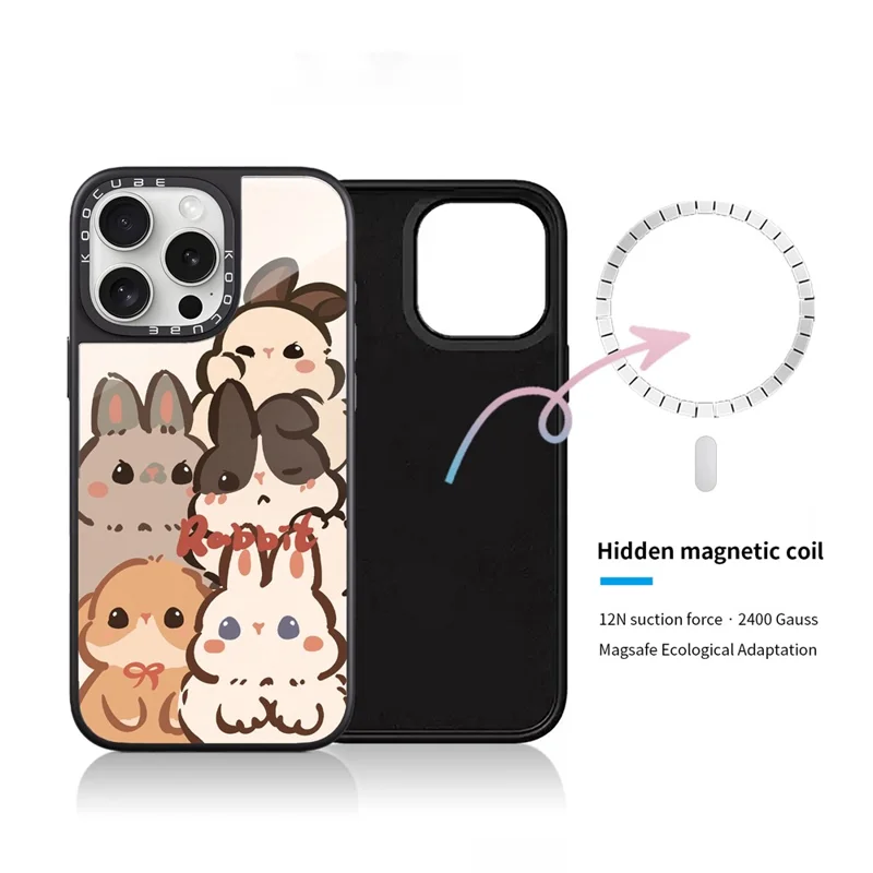 Per iPhone 15 Pro Case Compatibile con MagSafe Stampa a Motivi TPU PC Vetro in Alluminio-silicio Custodia per Telefono - Stile A