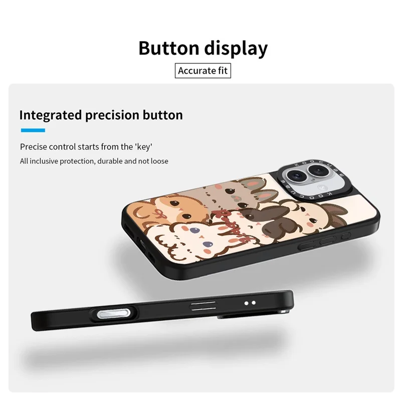 Obudowa na iPhone 16 Plus z nadrukiem, kompatybilna z MagSafe, pokrowiec z tworzywa TPU i PC z wysokiego szkła aluminiowo-krzemowego - styl A