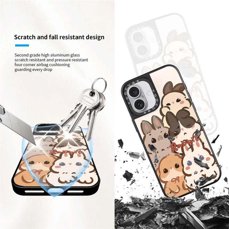 Obudowa na iPhone 16 Plus z nadrukiem, kompatybilna z MagSafe, pokrowiec z tworzywa TPU i PC z wysokiego szkła aluminiowo-krzemowego - styl A