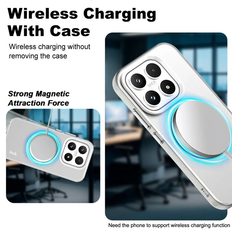 IMAK For Xiaomi 17 Case Magnetic Case PC + TPU Protective Phone Back Cover - White