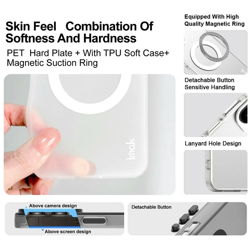 IMAK For Xiaomi 17 Case Magnetic Case PC + TPU Protective Phone Back Cover - White