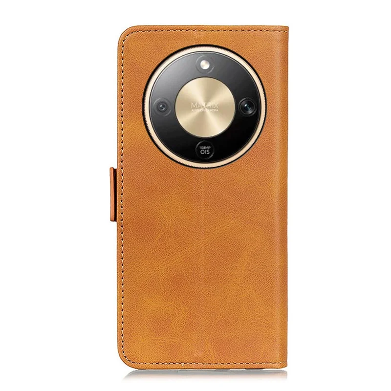 Для чести X9d 5G / Magic8 Lite 5G Чехол Подставка Текстура под кожу Кожаный чехол для телефона - Желтый