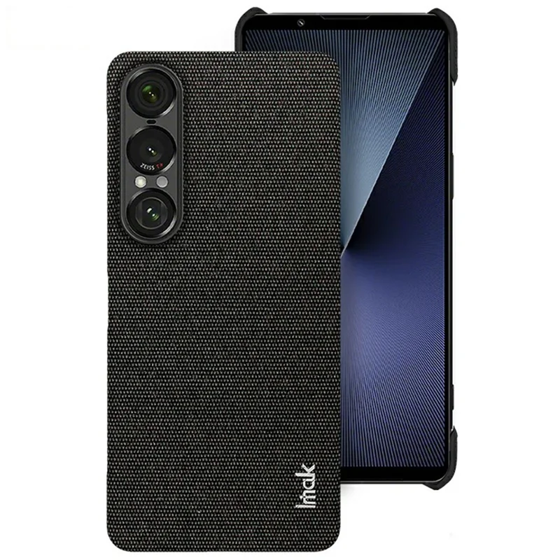 Étui pour Sony Xperia 1 VII de la série IMAK Ruiyi - Texture en tissu et cuir + Coque arrière en PC - Noir