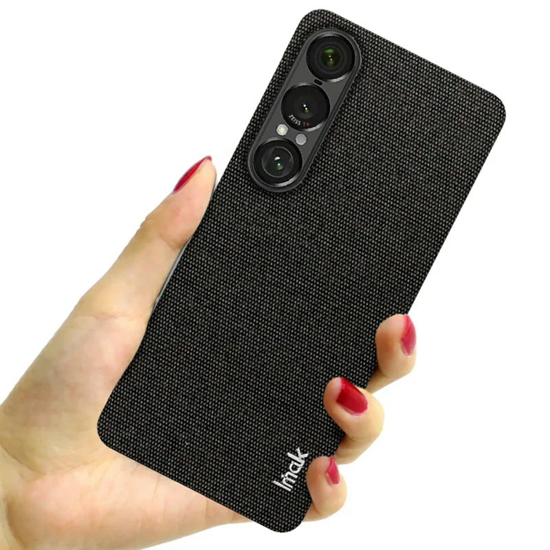 Étui pour Sony Xperia 1 VII de la série IMAK Ruiyi - Texture en tissu et cuir + Coque arrière en PC - Noir