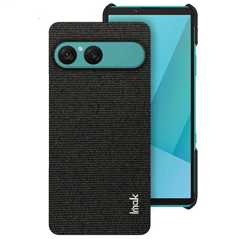 IMAK Ruiyi Series for Sony Xperia 10 VII Case Fabric Texture Leather + PC Phone Back Cover - Black